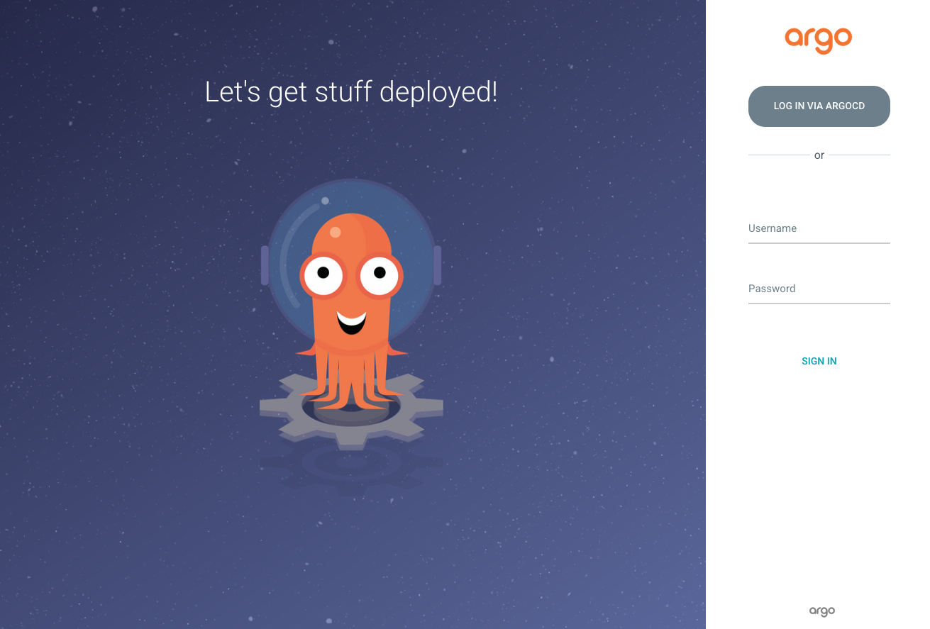 ArgoCD Login Page